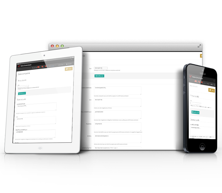 Preluarea datelor de firma automat in toata platforma